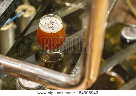 Glass Of Beer At The Brewery