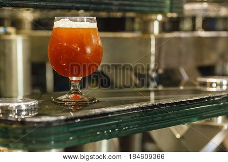 Glass Of Beer At The Brewery