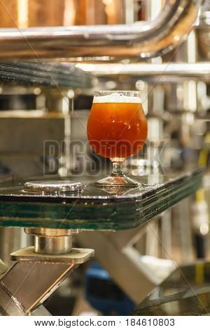 Glass Of Beer At The Brewery