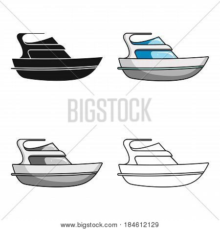 Expensive yacht for rich people.Yacht for vacations and short trips.Ship and water transport single icon in cartoon style vector symbol stock web illustration.