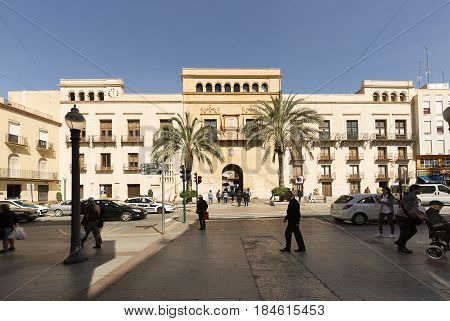 Plaza De Baix With The City Council Of Elche