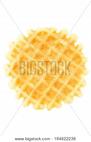 The single waffle isolated on white background