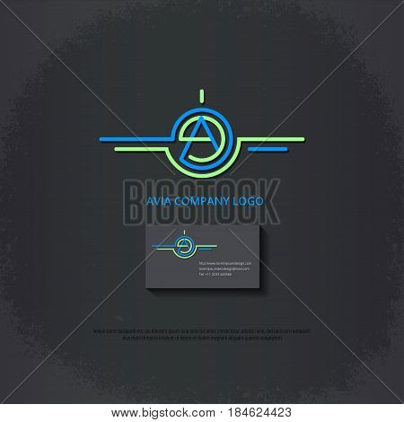 Logo Design For Avia Company, Plane Construction Company, Avia Traffic Company. Vector Logo Has Capi