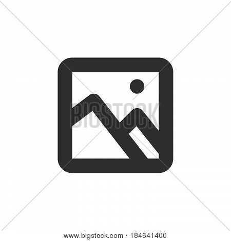 Image picture thick line icon outline vector sign linear simple pictogram isolated on white. Symbol logo illustration