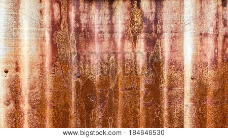 Old and very Rusted decay metalsheet wall