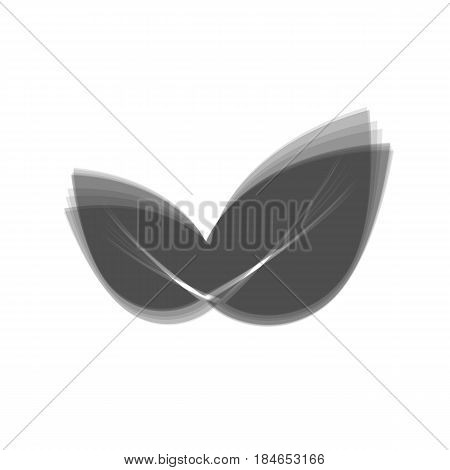 Leaf sign illustration. Vector. Gray icon shaked at white background.