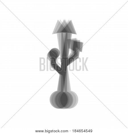 USB sign illustration. Vector. Gray icon shaked at white background.