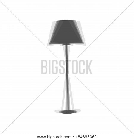 Lamp simple sign. Vector. Gray icon shaked at white background.