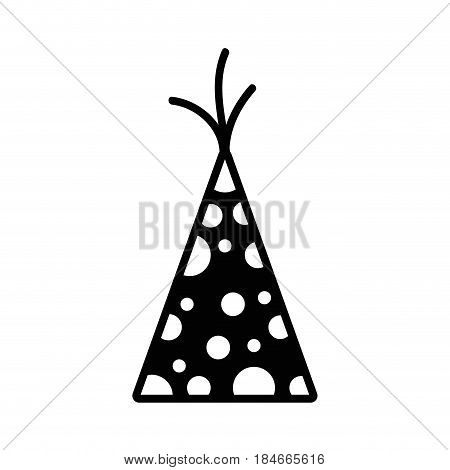 contour hat party to cebrate happy birthday, vector illustration