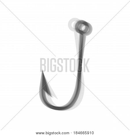 Fishing Hook sign illustration. Vector. Gray icon shaked at white background.