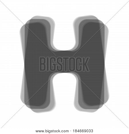 Letter H sign design template element. Vector. Gray icon shaked at white background.
