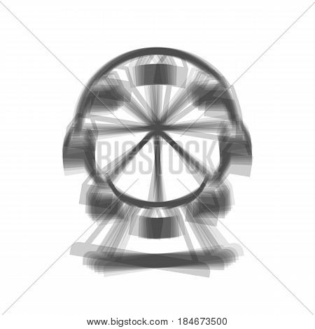 Ferris wheel sign. Vector. Gray icon shaked at white background.