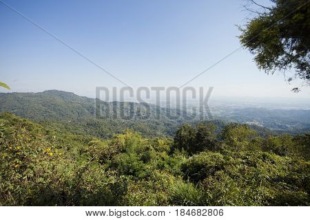 Landscape of mountain View Point of Doi Tung,Chiang Mai,Thailand.