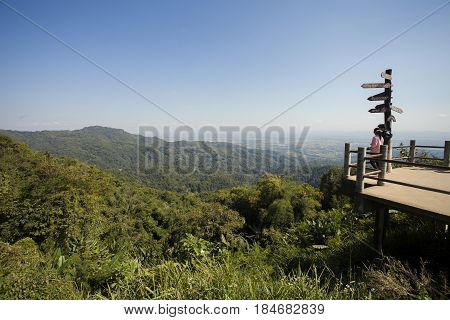 Landscape of mountain View Point of Doi Tung,Chiang Mai,Thailand.