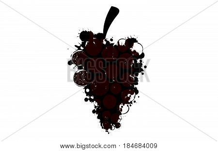 Spill the Wine.A bunch of grapes..Red wine drops.Wine background vector.Alcohol vector background..Template for drink card.
