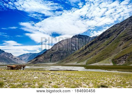The beautiful mountain view on the way to Rangdum Kashmir state India.