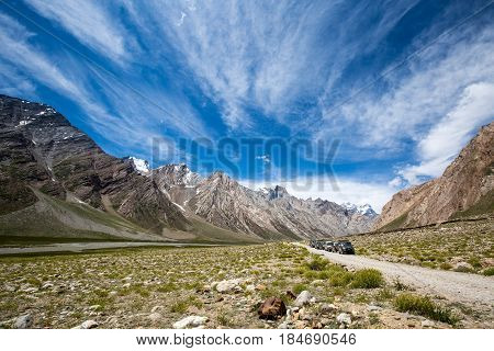 The beautiful mountain view on the way to Rangdum Kashmir state India.