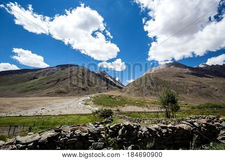The beautiful mountain view on the way to Rangdum Kashmir state India.