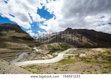 The beautiful mountain view on the way to Rangdum Kashmir state India.