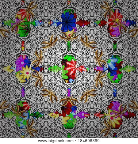 Boho Style Flower Seamless Pattern. Tiled Mandala Design Best For Print Fabric Or Papper And More. V