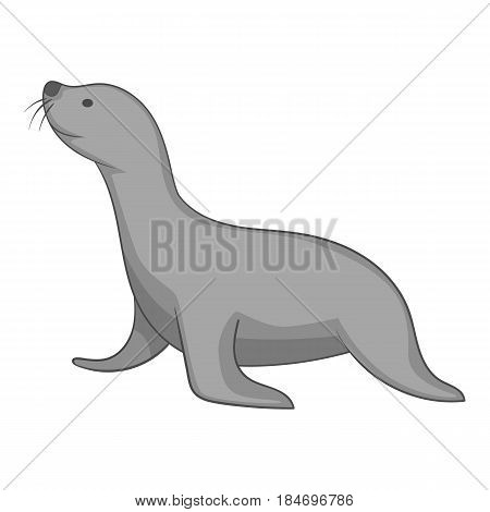Seal animal icon in monochrome style isolated on white background vector illustration