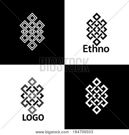 Set collection of the endless knot or eternal knot designs. One sign in different variations for your logo tattoo patterns... Vector illustration.