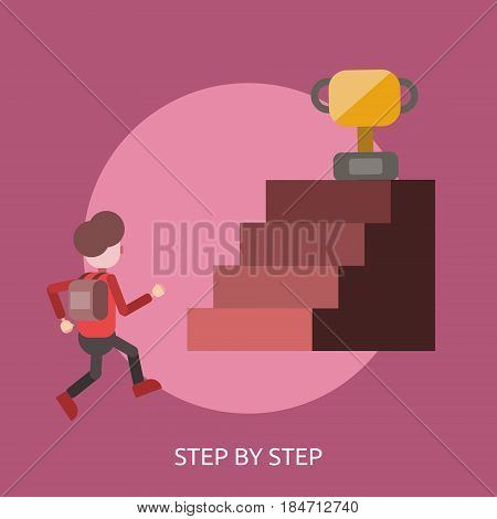 Step By Step Conceptual Design | Great flat illustration concept icon and use for education, science, learning, reading and much more.
