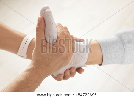 Physiatrist doing foot massage