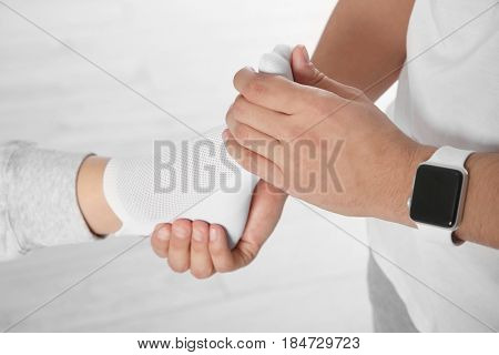Physiatrist doing foot massage