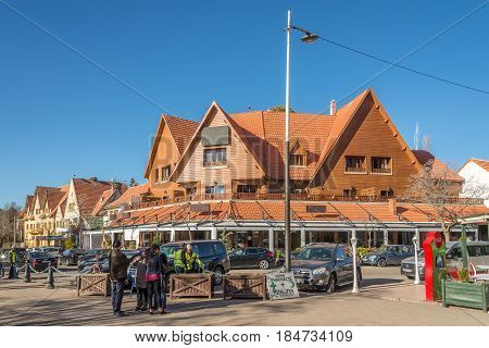IFRANE, MOROCCO - APRIL 5,2017 - In the streets of Ifrane city in Morocco. Ifrane is a city in the Middle Atlas region of Morocco.