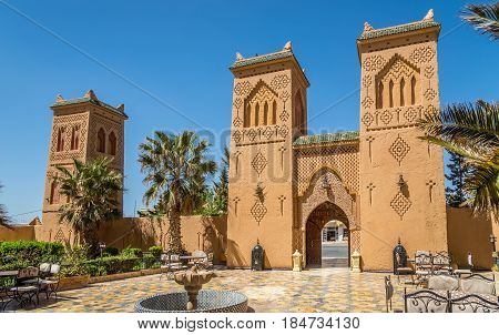 MIDELT ,MOROCCO - APRIL 5,2017 - In the street of Midelt in Morocco.Midelt is a town in central Morocco in the high plains between the Middle Atlas and High Atlas mountain ranges.