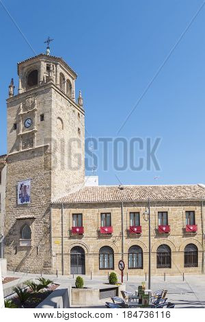 Clock Tower in Andalucia Square Ubeda Jaen Spain