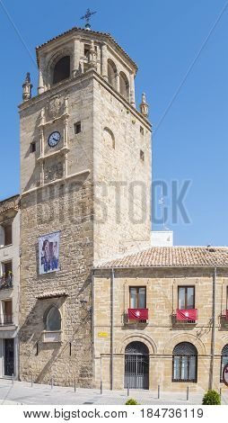 Clock Tower in Andalucia Square Ubeda Jaen Spain