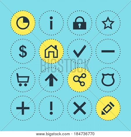 Vector Illustration Of 16 User Icons. Editable Pack Of Asterisk, Info, Mainpage And Other Elements.