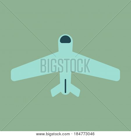 Icon in flat design aircraft travel tourism