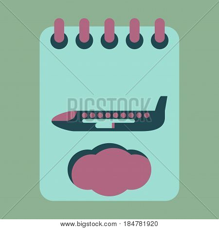 Icon in flat design for airport aircraft