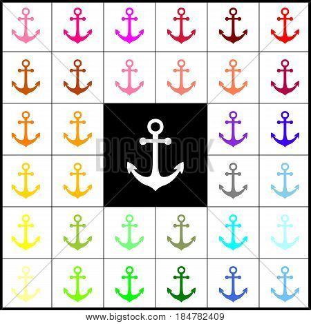 Alarm clock sign. Vector. Felt-pen 33 colorful icons at white and black backgrounds. Colorfull.