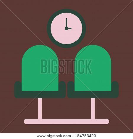 Icon in flat design for airport waiting hall