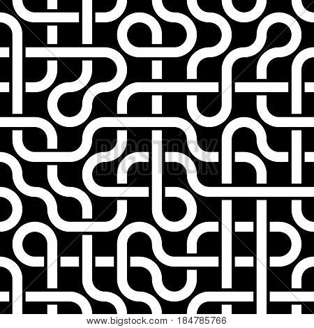 Pipeline grid. Abstract geometric design of tubes. industrial background. Architectural metal structure. Vector seamless geometric pattern. Modern texture pattern EPS10.