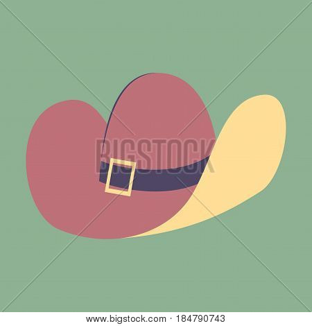 Icon in flat design fashion clothes cowboy hat