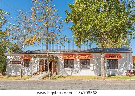RIVIERSONDEREND SOUTH AFRICA - MARCH 26 2017: A wine shop in Riviersonderend a town in the Western Cape Province