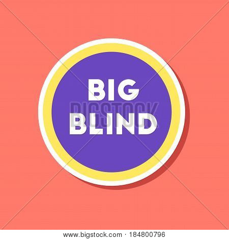 paper sticker on stylish background of poker big blind