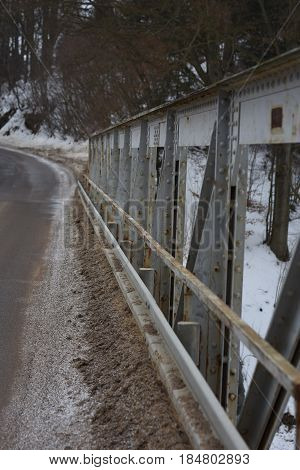 old steel bridge oved dam Pastviny, Czech republic