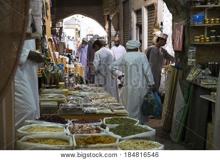 Nizwa Oman Mrch 17th 2016: omani man in an old market