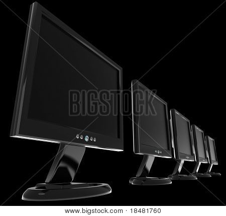 Række LCD skærme