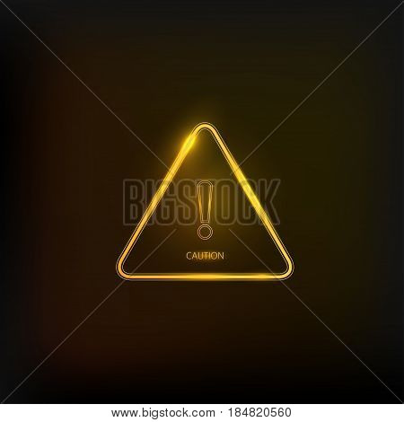 Hazard warning attention sign with exclamation mark symbol. Caution icon triangle. Vector  illustration.
