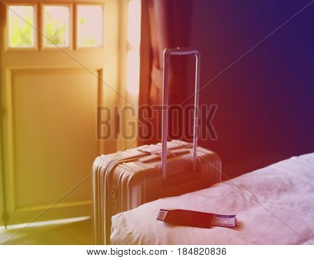 Preparing to Travel Luggage Passport Flight Ticket