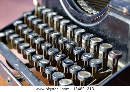 vintage keys of old typewriter macro details obsolete writing machine