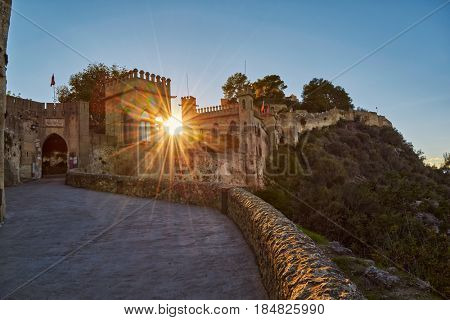 Historical Xativa Castle at Sunset, Valencia Region of Spain