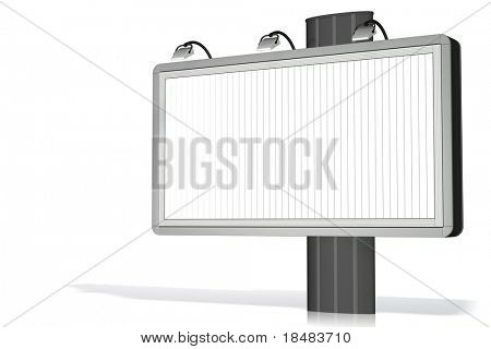 Puste biały billboard na białym tle